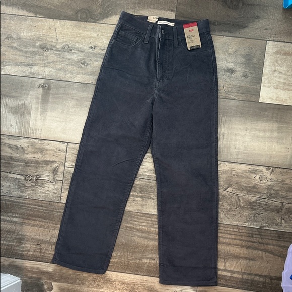 Levi's Women's Dark Gray Corduroy Ankle Straight Jeans - Picture 2 of 2